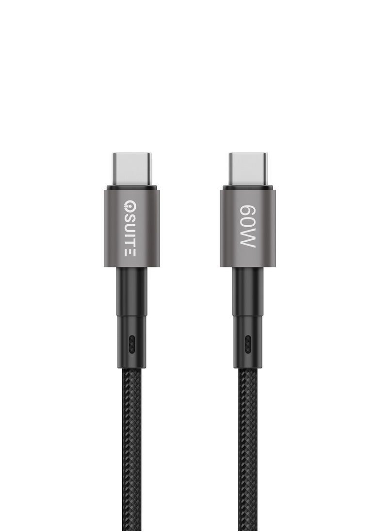 iOsuite iOsuite Aluminum  Alloy (USB-C) TO (USB-C) Magnetic Braided Nylon Cable - 60W - 1.2M - Black - DC62A  - Image 1