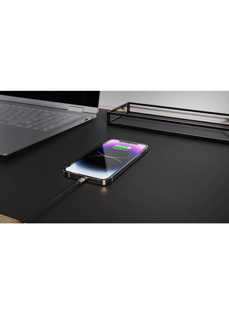 iOsuite iOsuite Aluminum  Alloy (USB-C) TO (USB-C) Magnetic Braided Nylon Cable - 60W - 1.2M - Black - DC62A  - Image 4