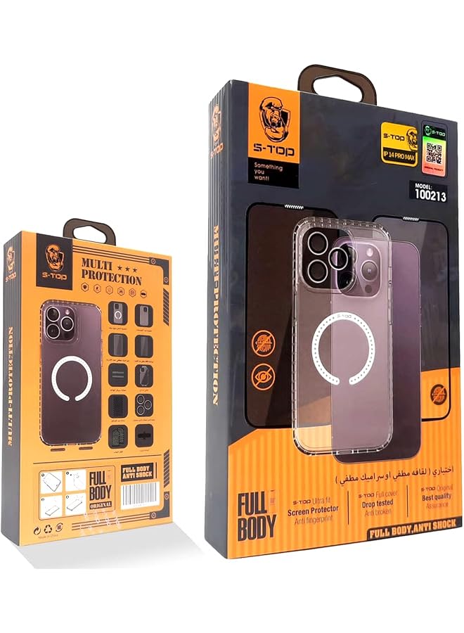 اس-توب تتضمن مجموعة الحماية الكاملة لجهاز iPhone 14 Pro جراب iPhone 14 Pro وغطاء شفاف لجهاز iPhone 14 Pro وواقي كاميرا وغطاء حماية للأصابع من لعبة Pubg ومضاد لبصمات الأصابع والمزيد - Image 4