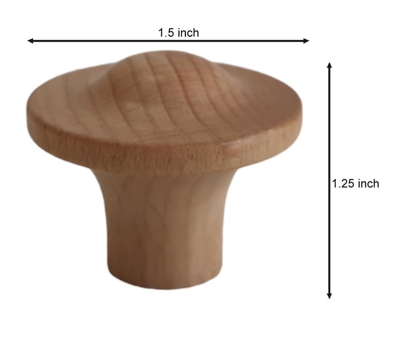 CURIOFACT CURIOFACT Beechwood Drawer Knobs Wardrobe Handles Loft Handle Kitchen Pull Handles Cabinet Wooden Knobs Small Hat - Image 3