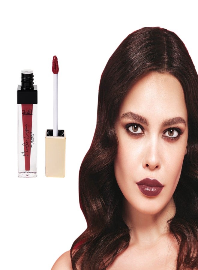 Glam 21 Glam21 Matte Lippie No Transfer Lip Gloss | Lightweight and comfortable| Creamy Matte Formula - 4 gm | Garnet-05 - Image 4