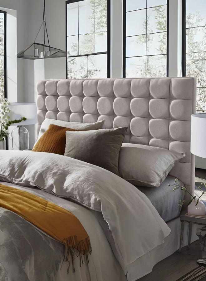 Bed and Mattress Home Cascade Cloud Tufted Upholstered Queen Size ( Mattress Size 160 X 200 CM ) Beige Color Bed Size 212 W X 168 L CM ( Mattress Sold Separately )  - Image 2
