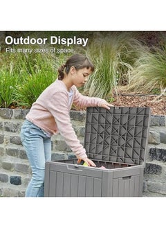 Anovara Anovara Outdoor Storage Box Toy Box Tool Box Storage Box 118L Lockable Deck Box Waterproof Resin Storage Bin for Package Delivery, Gardening Tools, Patio Cushions, UV Resistant  - Image 3