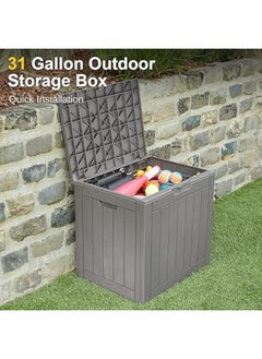 Anovara Anovara Outdoor Storage Box Toy Box Tool Box Storage Box 118L Lockable Deck Box Waterproof Resin Storage Bin for Package Delivery, Gardening Tools, Patio Cushions, UV Resistant  - Image 2