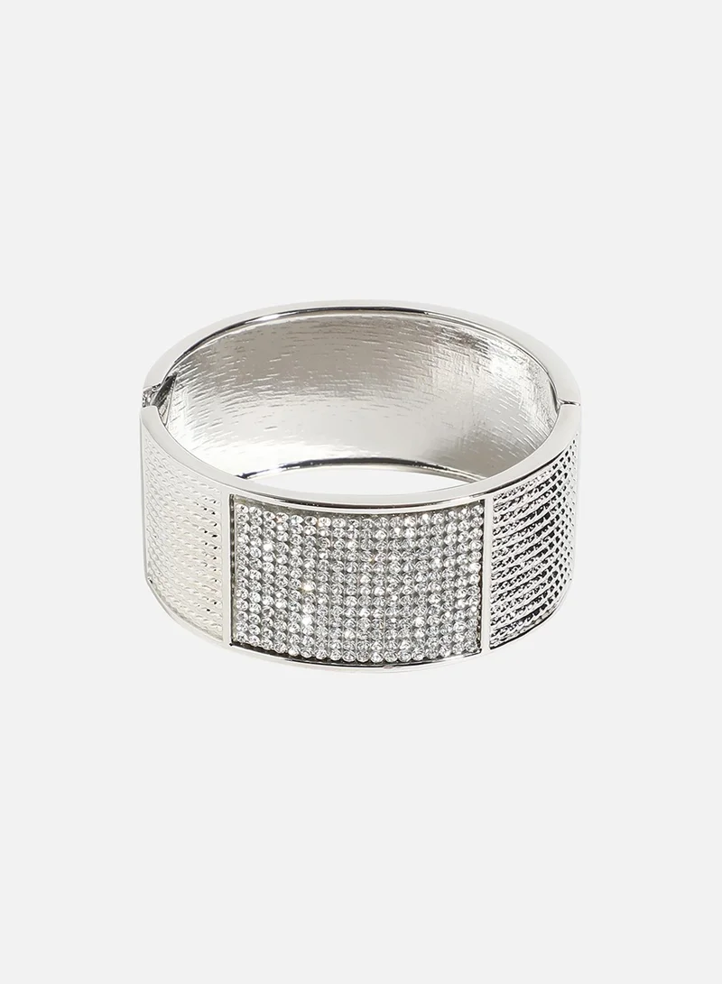 SOHI Embellished Cluster Cuff Artificial Bracelet Jewellery
