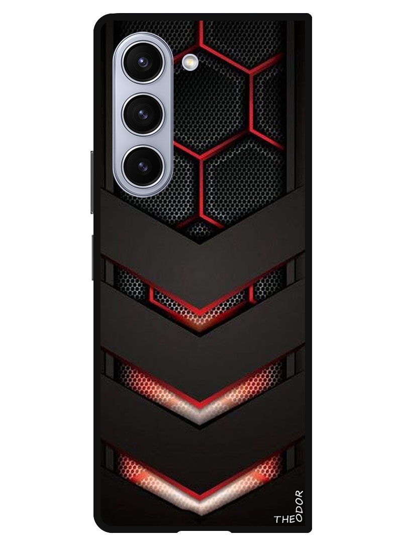 Theodor Protective Case Anti Scratch Shock Proof Bumper Cover For Samsung Galaxy Z Fold 6 red & black - Image 1