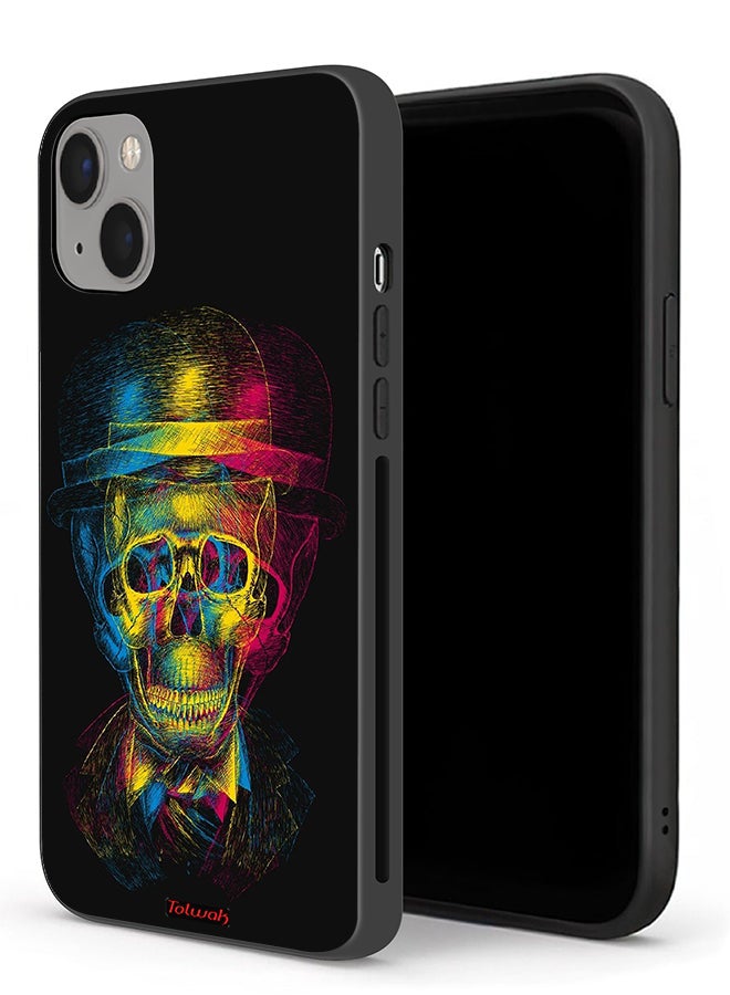 Tolwak Apple iPhone 13 Protective Case Skull Colorful Hat Fantasy Art - Image 1
