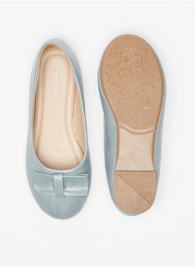 Flora Bella By Shoexpress - Girls Solid Ballerina Shoes with Bow Detail - Image 1
