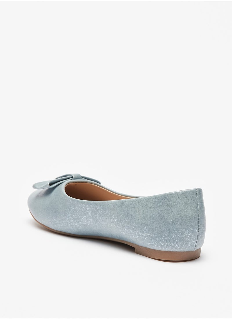 Flora Bella By Shoexpress - Girls Solid Ballerina Shoes with Bow Detail - Image 1