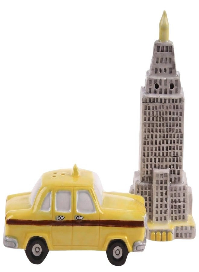 Blue Sky Ceramic 2.25" x 1.5" x 4.5" City Salt and Pepper Set - Image 1