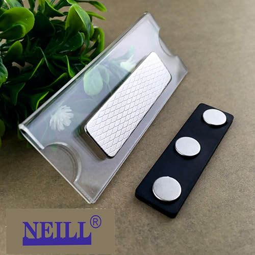 NEILL® Acrylic Magnetic Name Badge Holder, Size 1.18"x 3.0", Pack of 12 Pcs, Magnetic Clear Label Holders Magnetic Name Tag Blank Name Label For office school conference meeting exhibition event store - Image 2