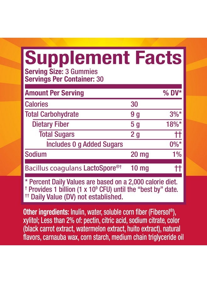 Metamucil Fiber Supplement Gummies with Probiotics for Bloating Relief, No Sugar Added Strawberry Kiwi BlackBerry Flavors, 5g Prebiotic Plant Based Fiber Blend, 90 Count - Image 4