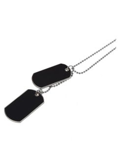Zchiko Army Style Double Dog Tag 2 pcs Pendant Necklace_ Silver  - Image 1