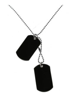 Zchiko Army Style Double Dog Tag 2 pcs Pendant Necklace_ Silver  - Image 3