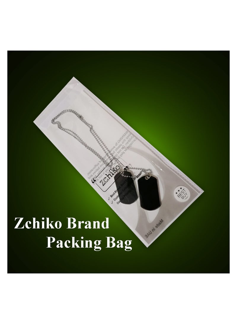 Zchiko Army Style Double Dog Tag 2 pcs Pendant Necklace_ Silver - Image 4
