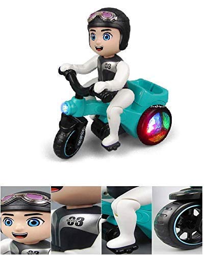 Goyal's Bump & Go Toy with Flashing Lights Music Sound Automatic Riding 360° Rotation Entertainment Vehicle with Figures for Kids Both Boys and Girls, Assorted Multicolor (03 Bicycle) - Image 3