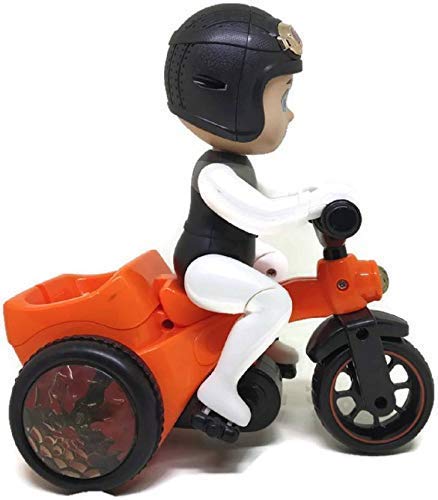 Goyal's Bump & Go Toy with Flashing Lights Music Sound Automatic Riding 360° Rotation Entertainment Vehicle with Figures for Kids Both Boys and Girls, Assorted Multicolor (03 Bicycle) - Image 4