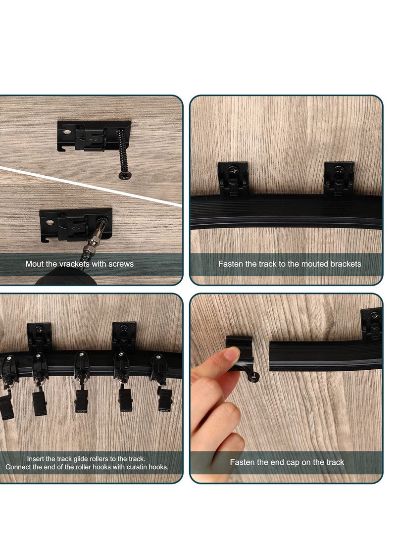 SYOSI Curved Ceiling Curtain Track Bendable Moun, Room Divider Curtain Track, Flexible Bendable Ceiling Curtain Rails, for Curtain Rail Bunk Bed Bay Window Room Divider (Black,5 m/ 16.4 ft) - Image 5