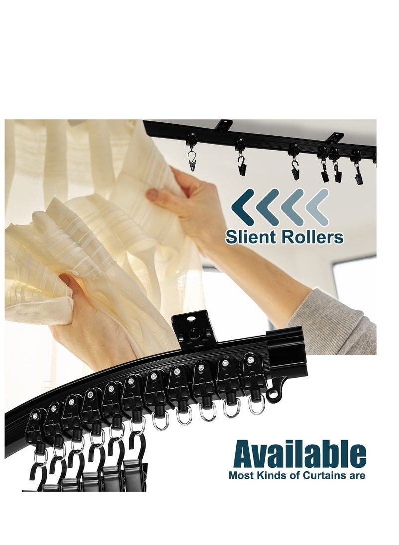 SYOSI Curved Ceiling Curtain Track Bendable Moun, Room Divider Curtain Track, Flexible Bendable Ceiling Curtain Rails, for Curtain Rail Bunk Bed Bay Window Room Divider (Black,5 m/ 16.4 ft) - Image 3