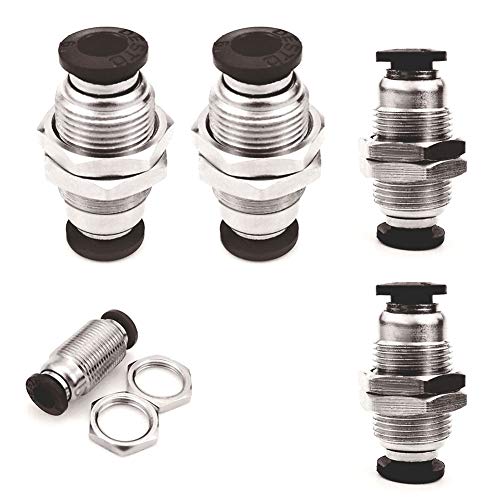 Beduan Pneumatic Plastic Bulkhead Union Fitting 1/4 inch Tube OD x 1/4 inch Tube OD Push to Connect Air Fitting (Pack of 5) - Image 5