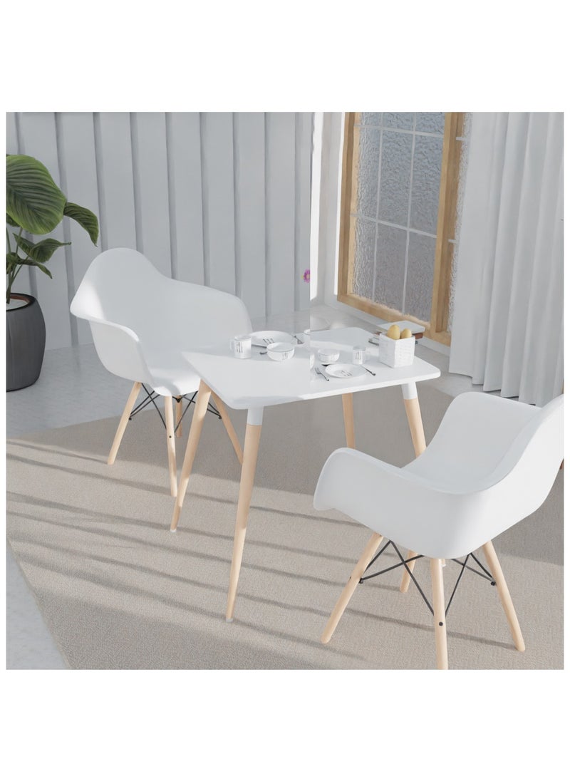 Mahmayi Mahmayi Cenare Dining Set (Dining Table With 2 X Armchair) White  - Image 1