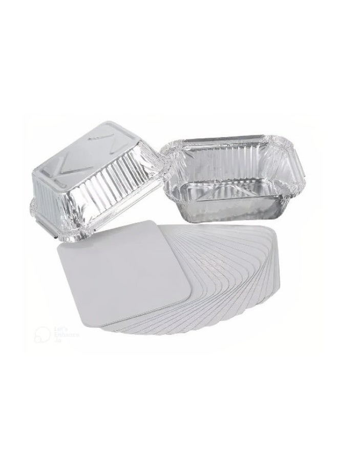 Mini Heavy Duty Disposable Aluminum Oblong Foil Pans with Lid Covers 100% Recyclable Tin Food Storage Tray Extra-Sturdy Containers for Cooking Baking Meal Prep Takeout Size 10 x 7 x 3.5 cm  (50 pices) - Image 4
