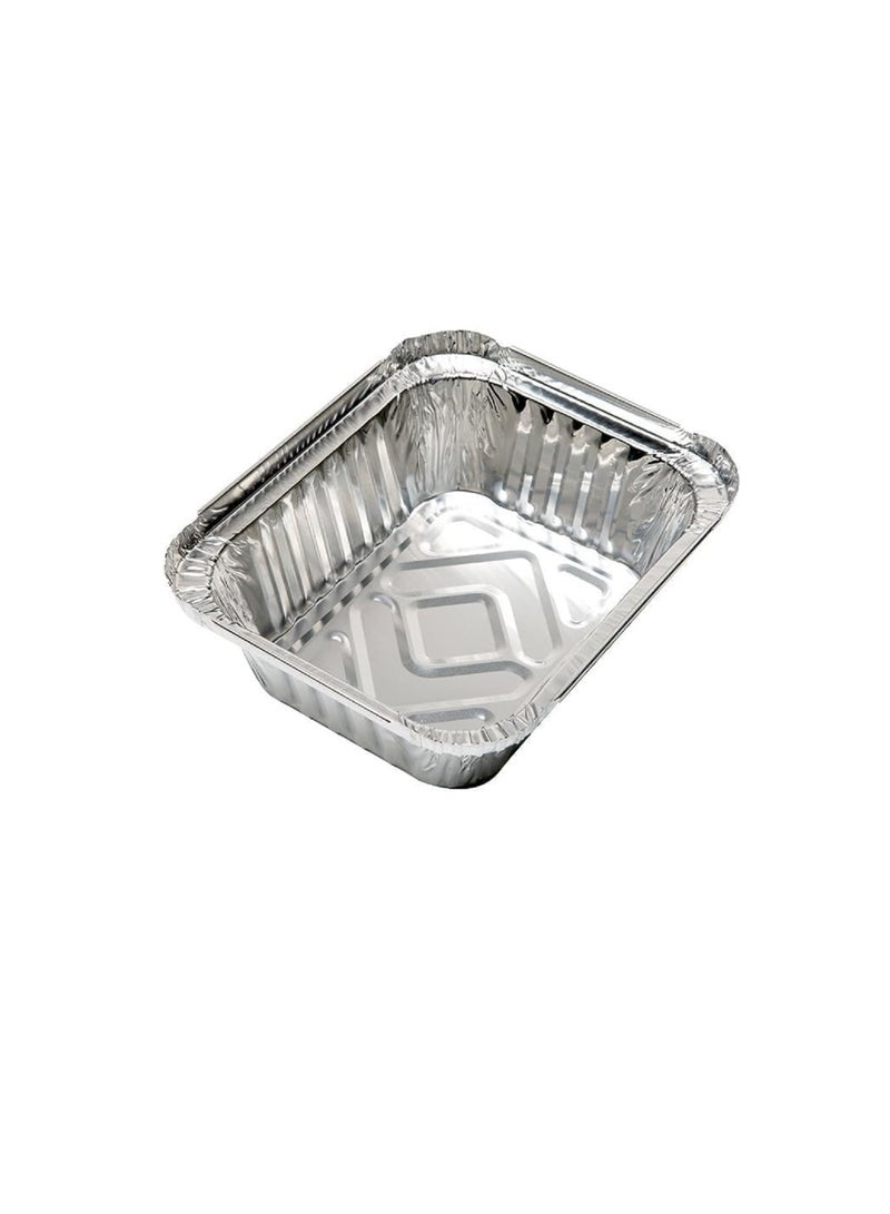 Mini Heavy Duty Disposable Aluminum Oblong Foil Pans with Lid Covers 100% Recyclable Tin Food Storage Tray Extra-Sturdy Containers for Cooking Baking Meal Prep Takeout Size 10 x 7 x 3.5 cm  (50 pices) - Image 2