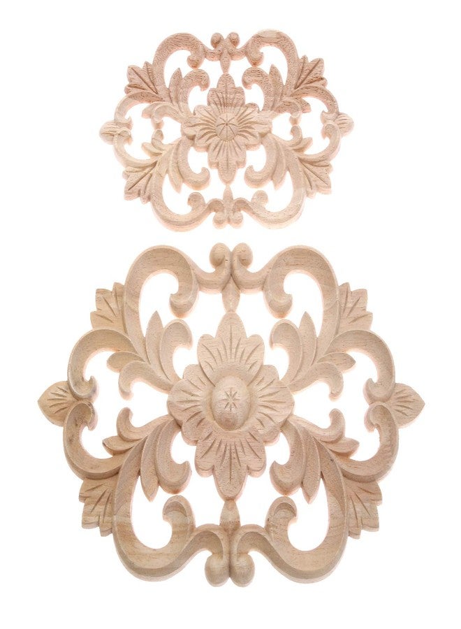MUXSAM Wood Carved Applique Onlay Furniture Corner Frame Decal Unpainted Furniture DIY Decoration for Furniture Home Door Cabinet (30 x 19cm / 11.8 x 7.5inch), Pack of 2 - Image 4