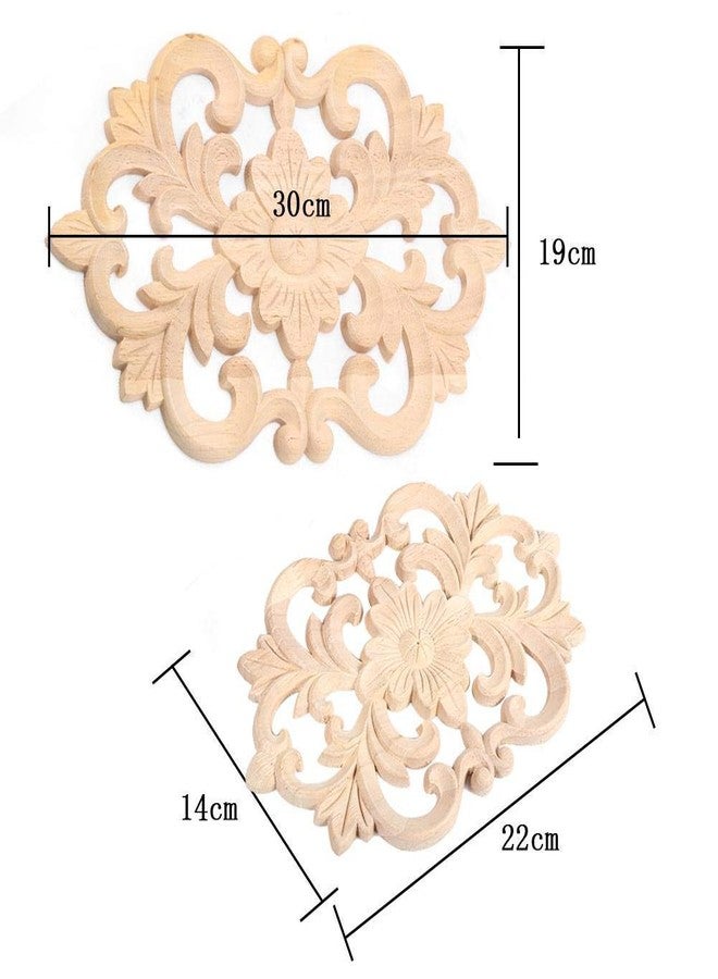 MUXSAM Wood Carved Applique Onlay Furniture Corner Frame Decal Unpainted Furniture DIY Decoration for Furniture Home Door Cabinet (30 x 19cm / 11.8 x 7.5inch), Pack of 2 - Image 2