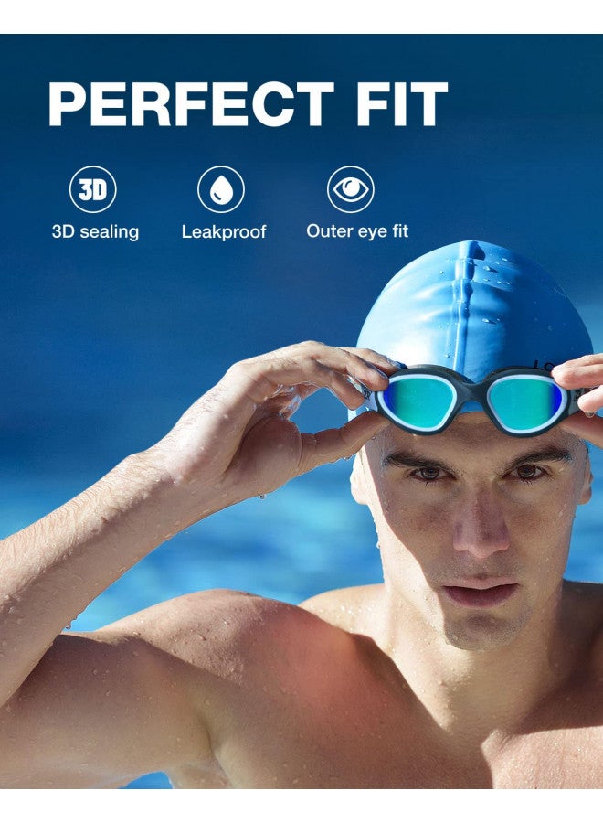 ZIONOR Swim Goggles, Upgraded G1 Polarized Swimming Goggles UV Protection Anti-fog Adjustable Strap for Men Women Adult Indoor or Outdoor (Polarized Mirror Gold Lens) - Image 3