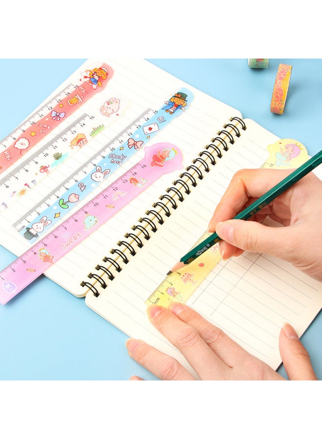 HELPS Creative Stationery Cute Ruler Acrylic Small Gift Cartoon Ruler Bookmark Students With 15cm Scale - Image 4