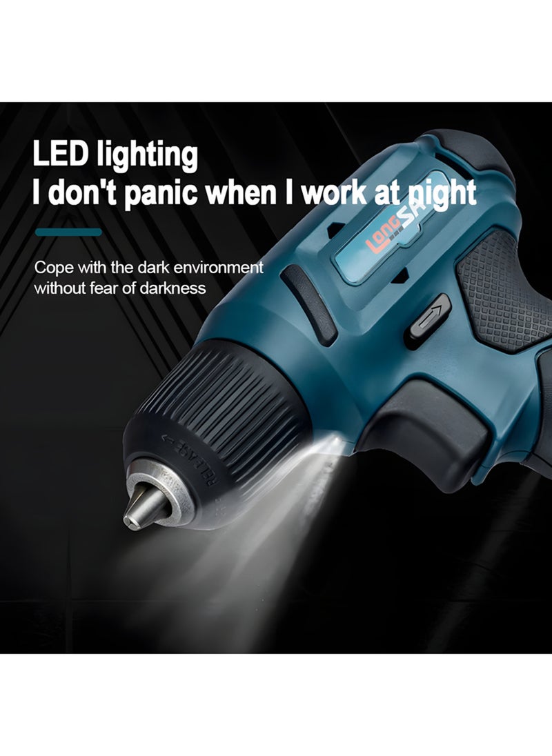 EzzySo - 8V Cordless Electric Screwdriver Set Mini Drill Portable Electric Rechargeable Lithium Battery Screwdriver Drill Power Tools - Image 1