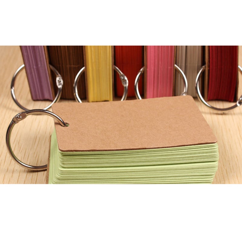 6Pcs Kraft Paper Binder Easy Cards Memo Pads (Assorted Colors) - Image 5
