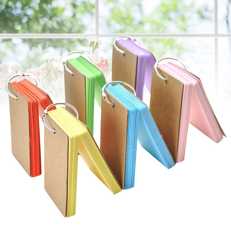 6Pcs Kraft Paper Binder Easy Cards Memo Pads (Assorted Colors) - Image 1