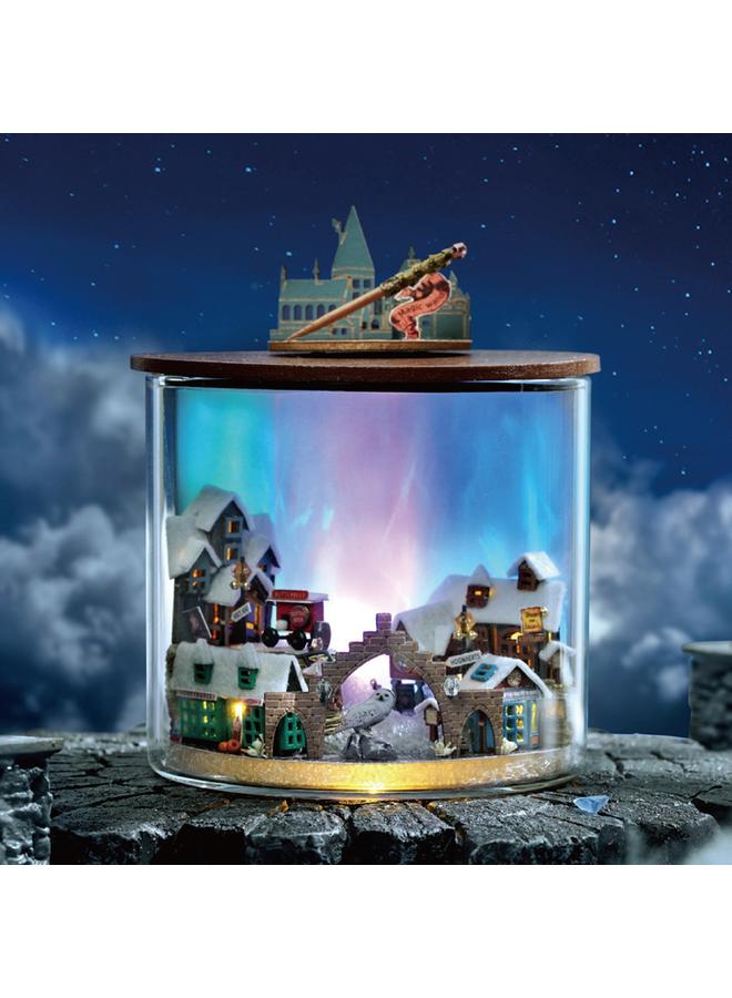 الأزرق جي دبليو ديهي كوخ يدوي يدوي زجاجة حلم مجمعة ، نموذج بناء ثلاثي الأبعاد ثلاثي الأبعاد ، طاولة زخارف ، هدايا رائعة للفتيات - Image 4