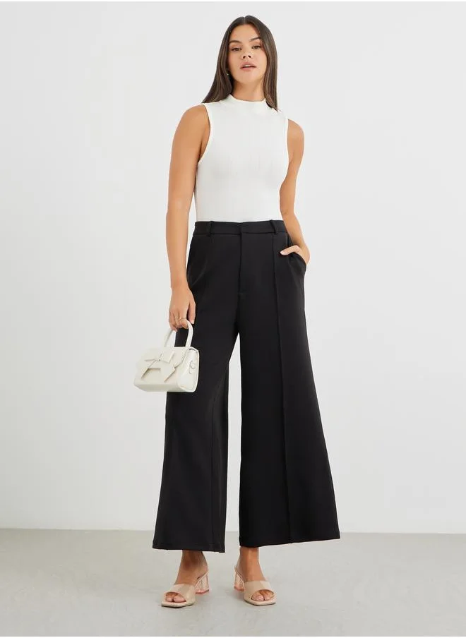 ستايلي Styli Mid Rise Wide Leg Trousers