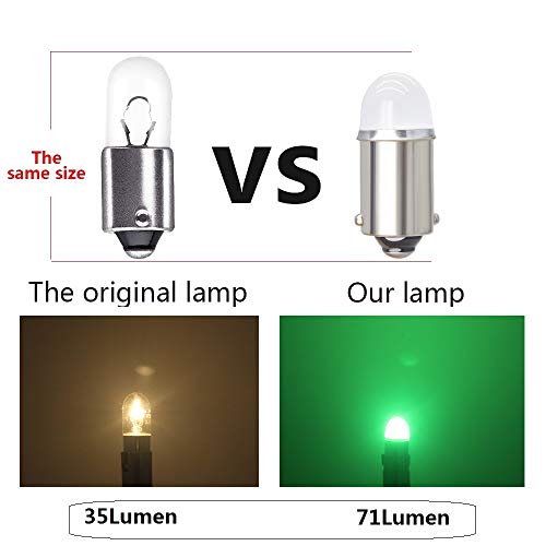 Yoper BA9S 53 57 1895 64111 LED Light Bulb for Car 12V Green - Image 4