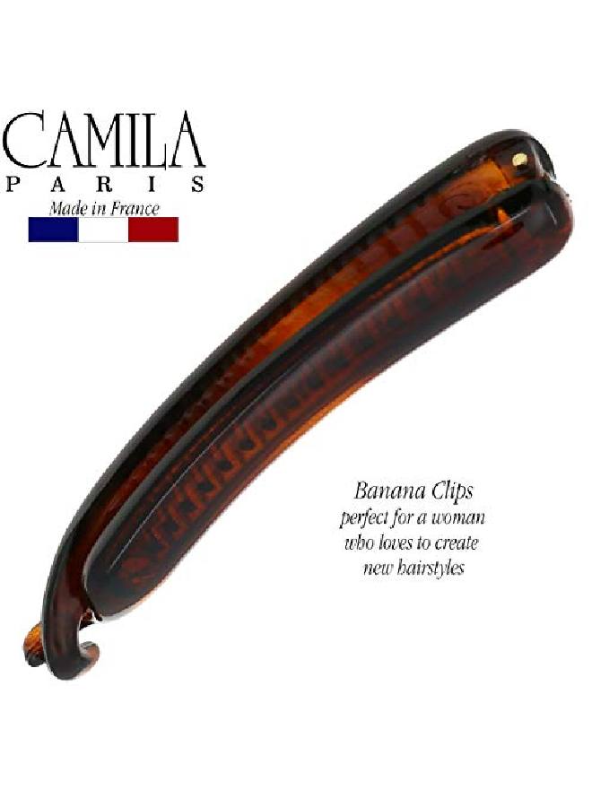 CAMILA Paris Nv133 French Hair Banana Clincher Clip Classic Girls Updo Flexible Ponytail Holder Non Slip Interlocking Banana Comb Fashion Durable Styling Hair Accessories For Women Made In France - Image 3