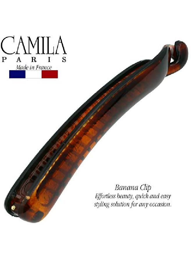 CAMILA Paris Nv133 French Hair Banana Clincher Clip Classic Girls Updo Flexible Ponytail Holder Non Slip Interlocking Banana Comb Fashion Durable Styling Hair Accessories For Women Made In France - Image 4