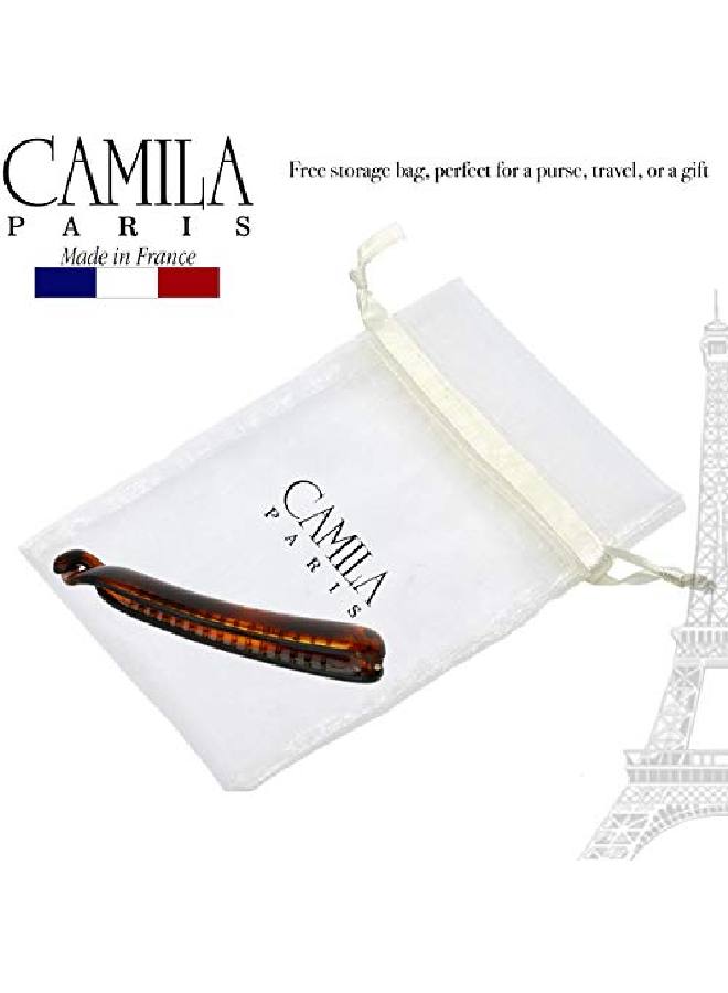 CAMILA Paris Nv133 French Hair Banana Clincher Clip Classic Girls Updo Flexible Ponytail Holder Non Slip Interlocking Banana Comb Fashion Durable Styling Hair Accessories For Women Made In France - Image 5