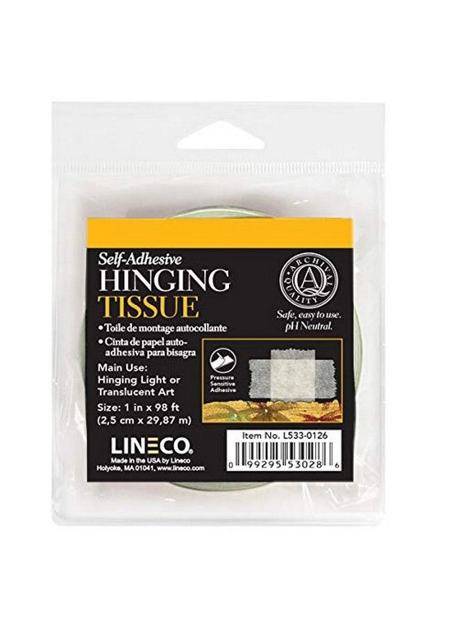 Lineco Selfadhesive Hinging Tissue Roll Acidfree Linen Fabric Translucent 1 Inch X 98 Feet (L5330126)  - Image 1