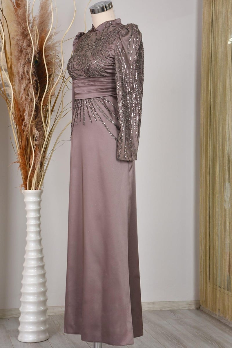 Esilanur Nehir Hijab Evening Dress Copper  - Image 3