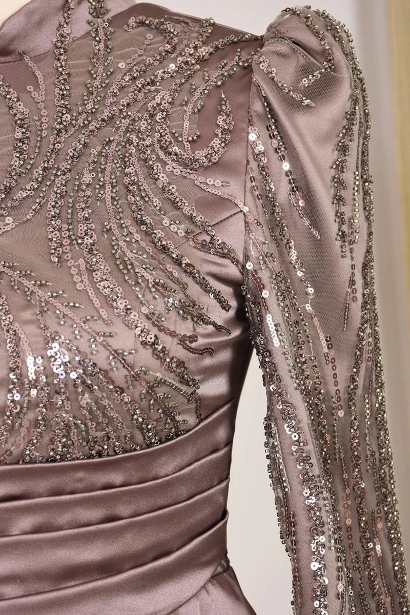 Esilanur Nehir Hijab Evening Dress Copper