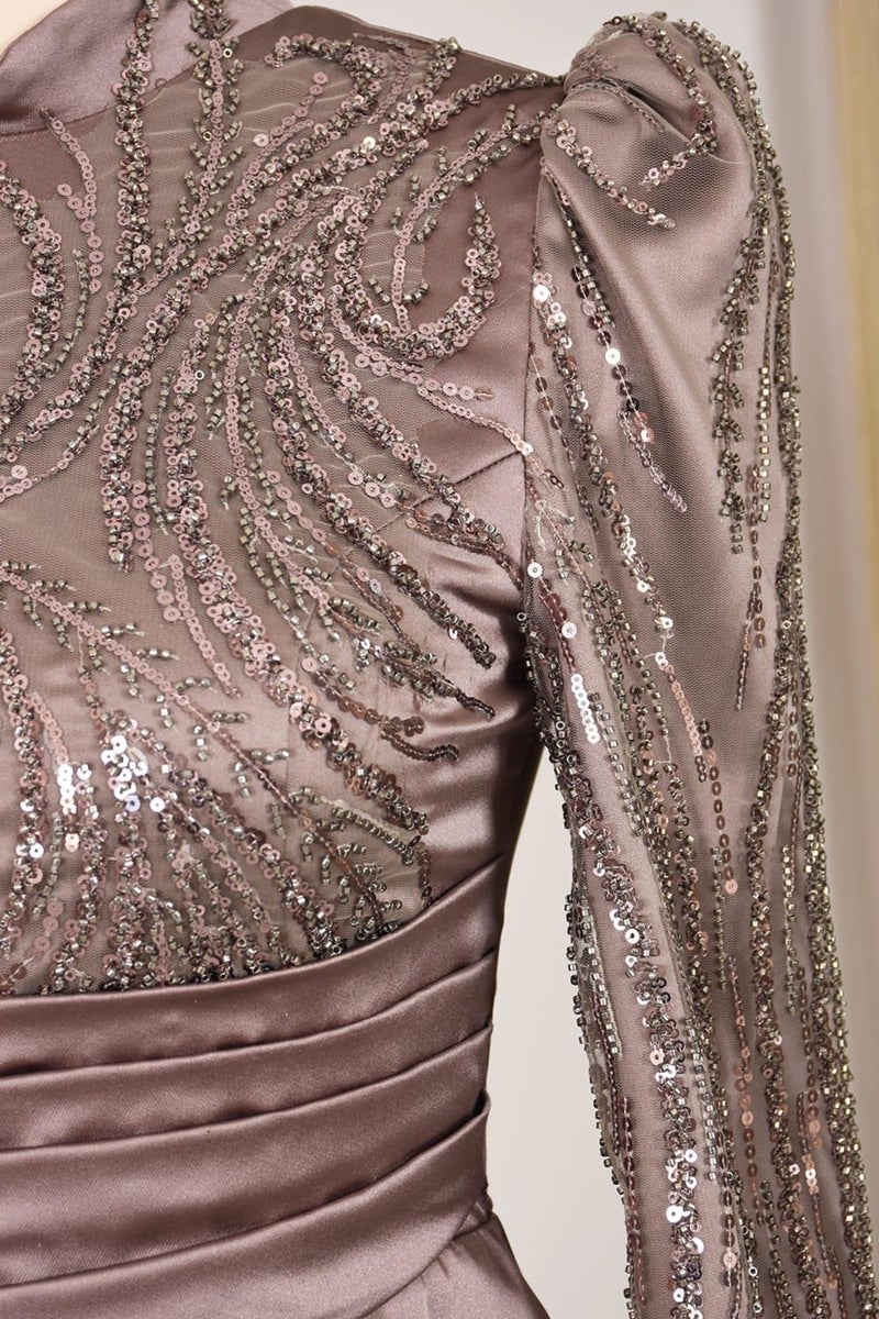 Esilanur Nehir Hijab Evening Dress Copper  - Image 4