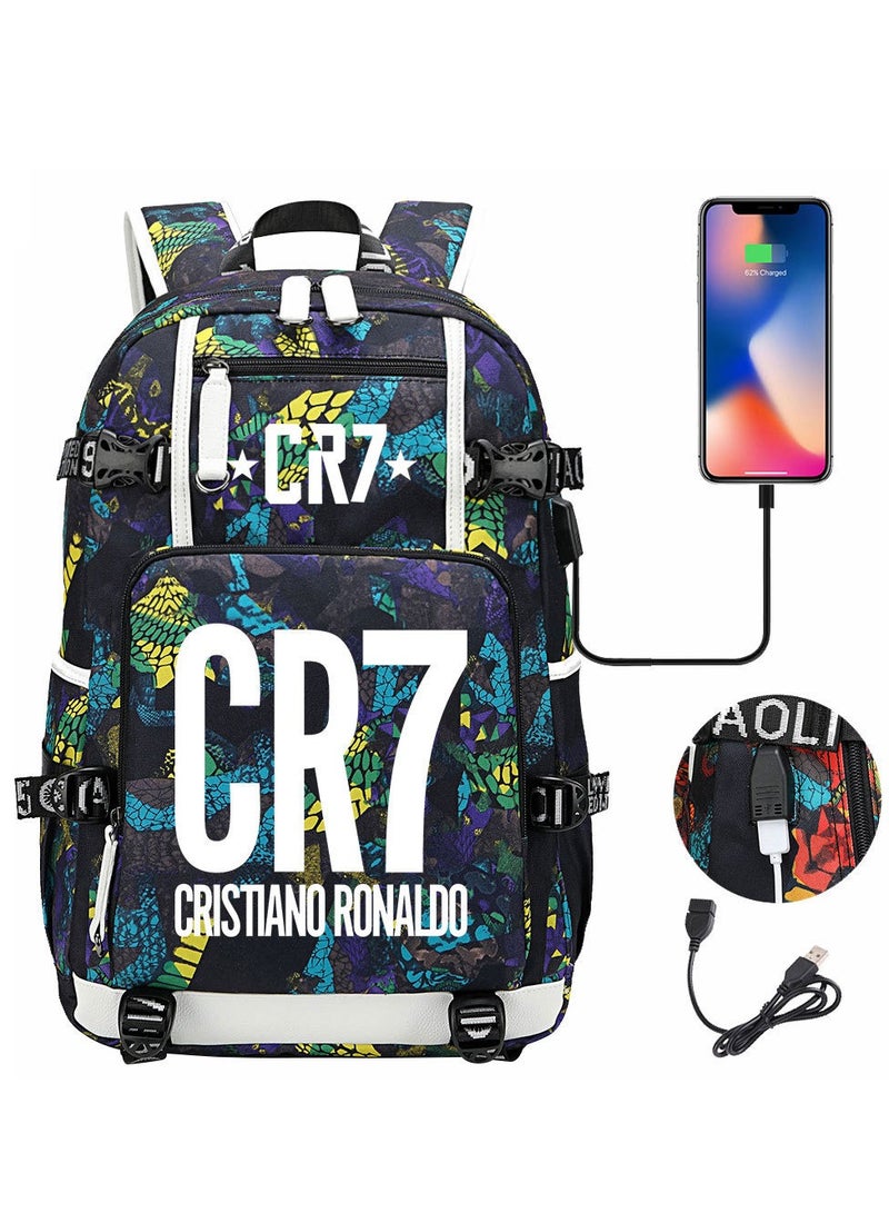 CR7 USB Printed Earphones For Youth Leisure Travel Backpack 