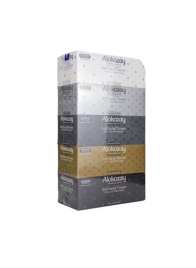 Alokozay Soft Facial Tissue 170X2 Ply White Tissue- 5pcs - Image 2