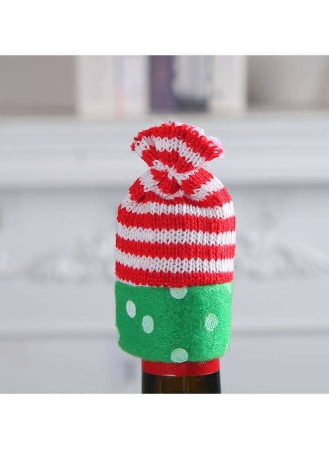 Christmas Wine Bottle Cover, Handmade Sweater Snowman Reindeer Wine Bottle Covers with Hat for Xmas New Year Party Table Centerpieces Decoration, Set of 2 - Image 5