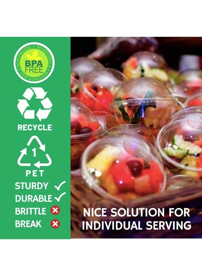 Aatriet 12 oz Clear Plastic Parfait Cups with Dome Lids (NO HOLE) & Sporks, (50 Sets) Disposable Plastic Cups/Bowls for Cereal Parfait, Pudding, Snacks, Ice Cream, Yogurt, Dessert, On The Go Plastic Fruit Cup - Image 3