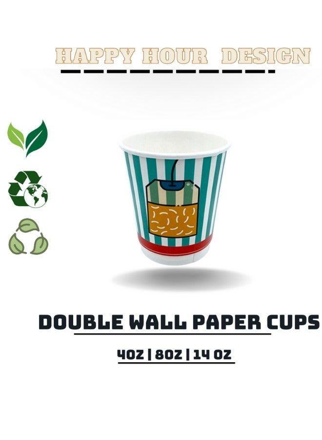 Halapack 4 Design Bulk Pack 4OZ Disposable Double Wall Paper Cups + 2 Bonus Cups - Image 5