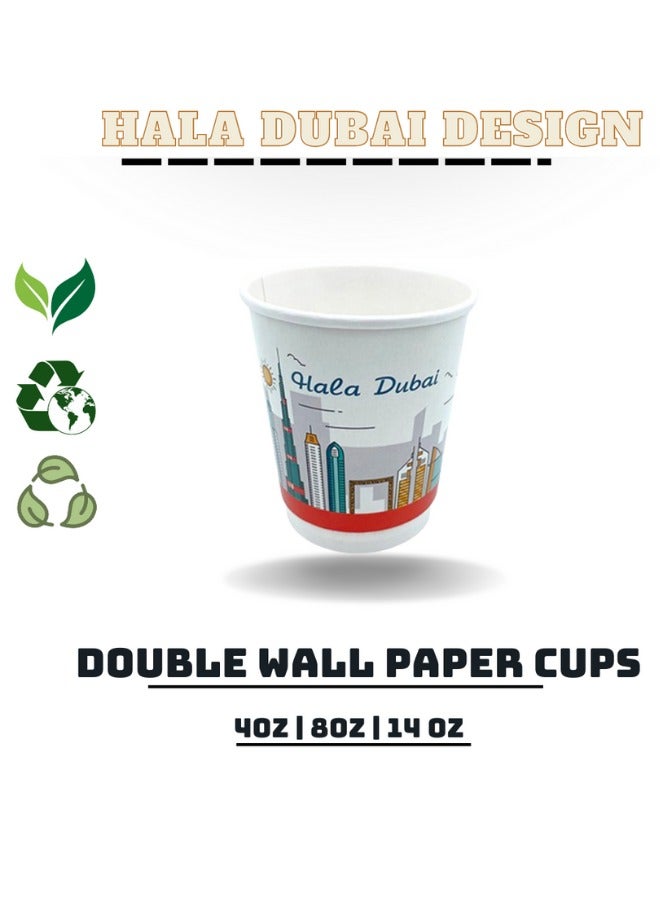 Halapack 4 Design Bulk Pack 4OZ Disposable Double Wall Paper Cups + 2 Bonus Cups - Image 3